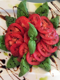 Tomato Basil Oil, Balsamic Fig Reduction Salad